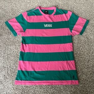 Vans Bold Blocked Striped Embroidered‎ Logo T-Shirt Men’s Size S